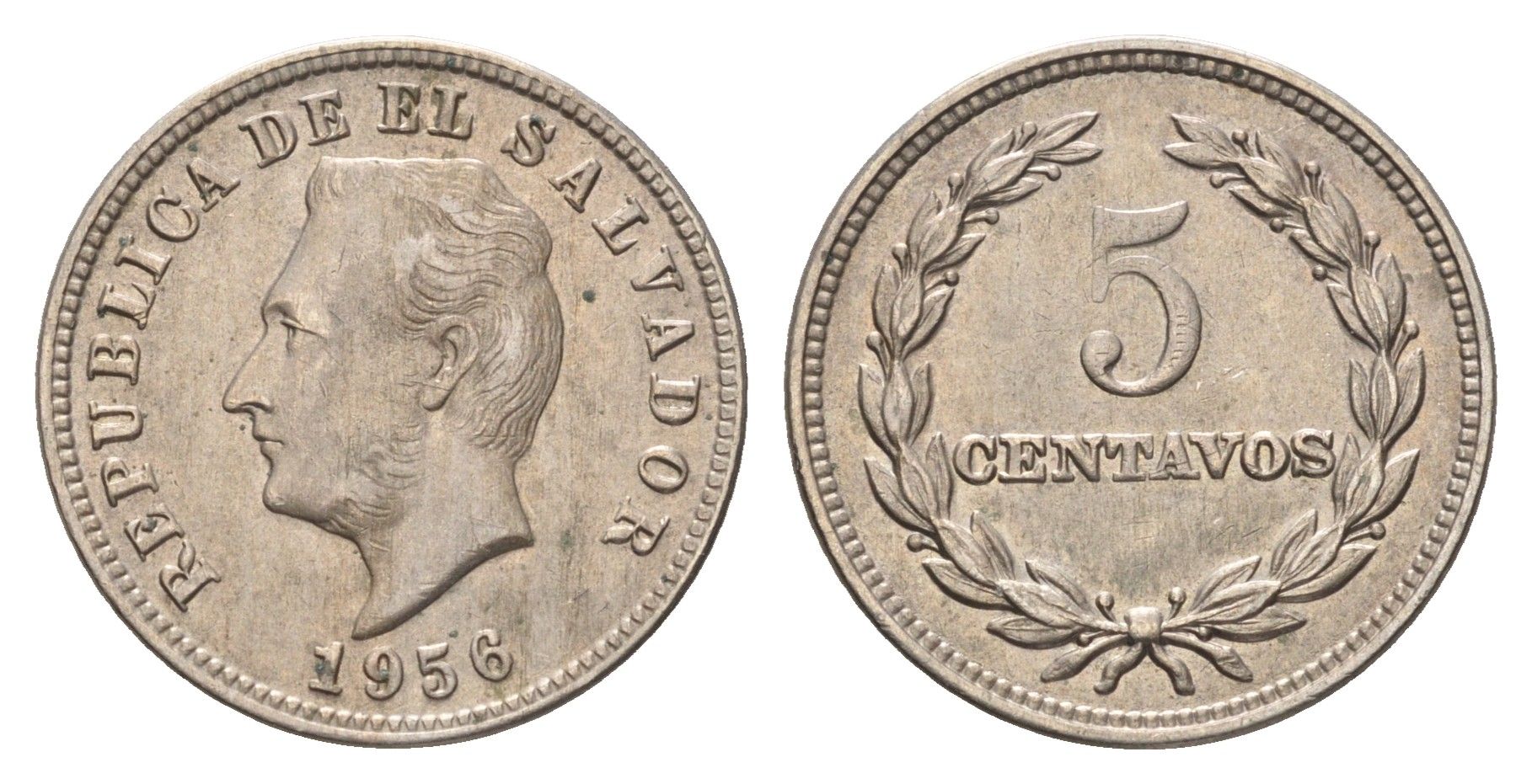 Сальвадор 5 сентаво 1956 KM 134 медно-никель 4666-434