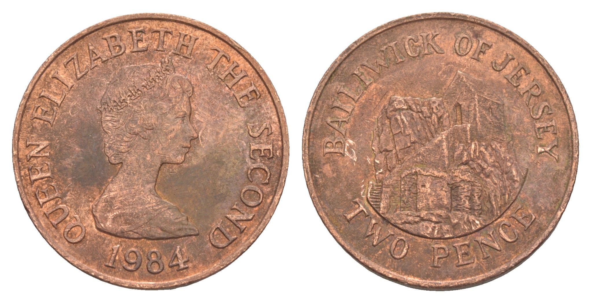 Джерси 2 пенса 1984 Елизавета II (1952-2022), Сент-Хелиер KM 55 бронза 4652-535