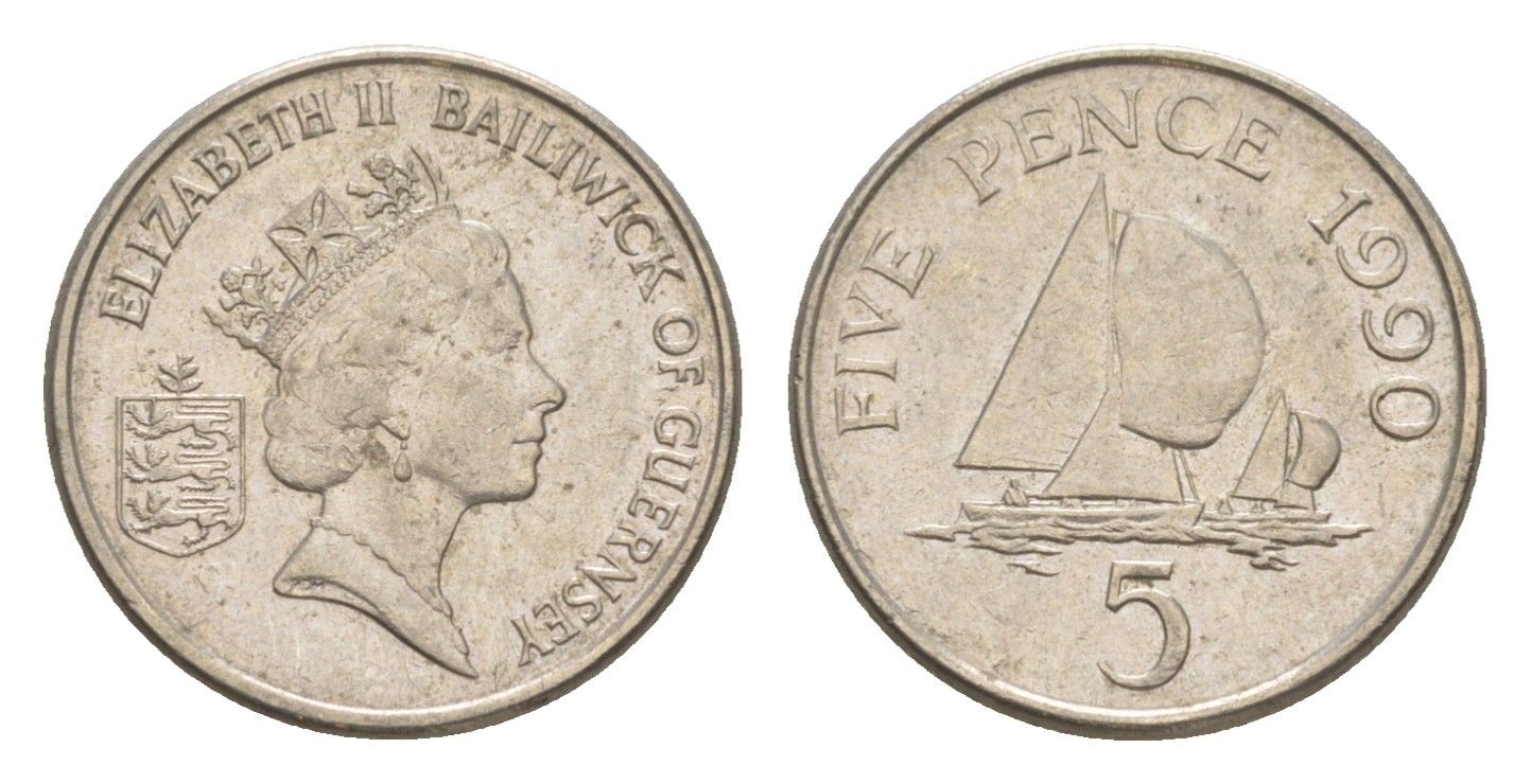 Гернси 5 пенсов 1990 KM 42.2 медно-никель 4115-262
