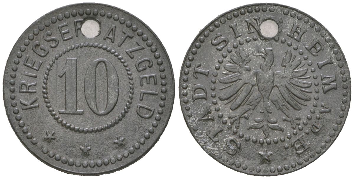 Зинсхайм (Баден) 10 пфеннингов ND Funck 501.2A цинк 4169-1148