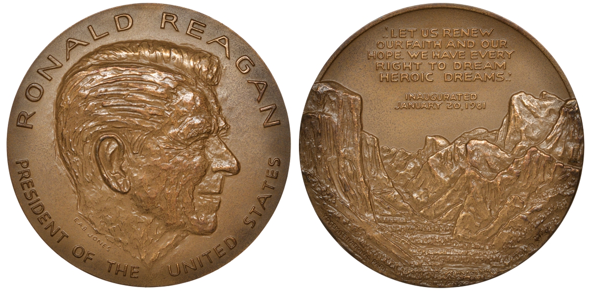 США медаль ND президент Рональд Рейган, 71,0 мм, 231,0 гр бронза UNC 8-1-07-09