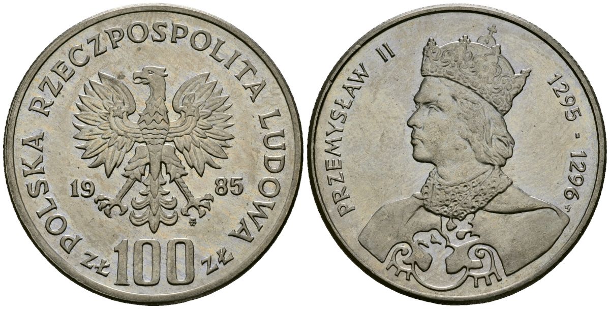 Польша 100 злотых 1985 Король Пшемыслав II Y 155 медно-никель 4168-914