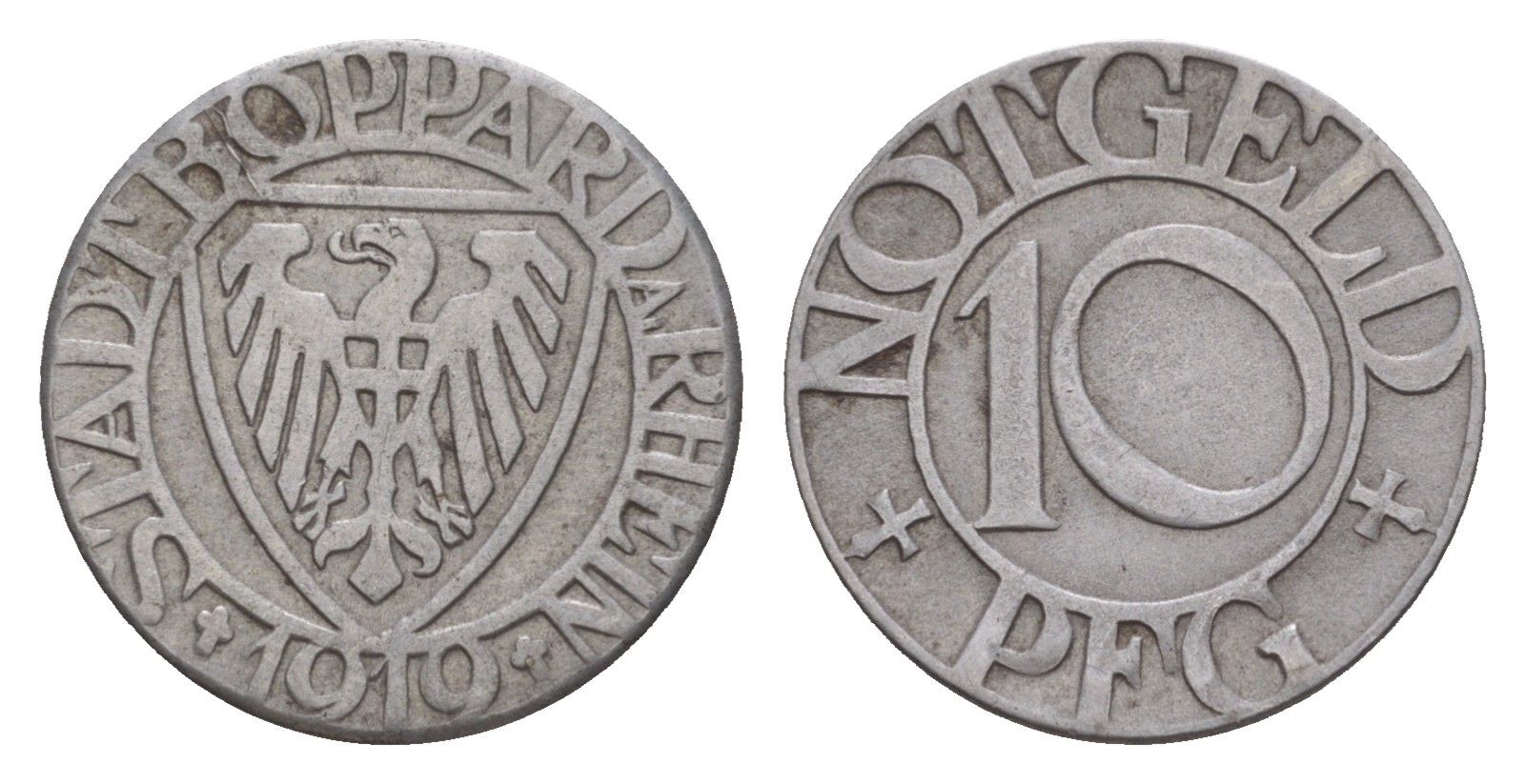 Боппард 10 пфеннигов 1919 Funck 53.5, Men05 3243.7, Men18 4165.7 железо 4643-1029