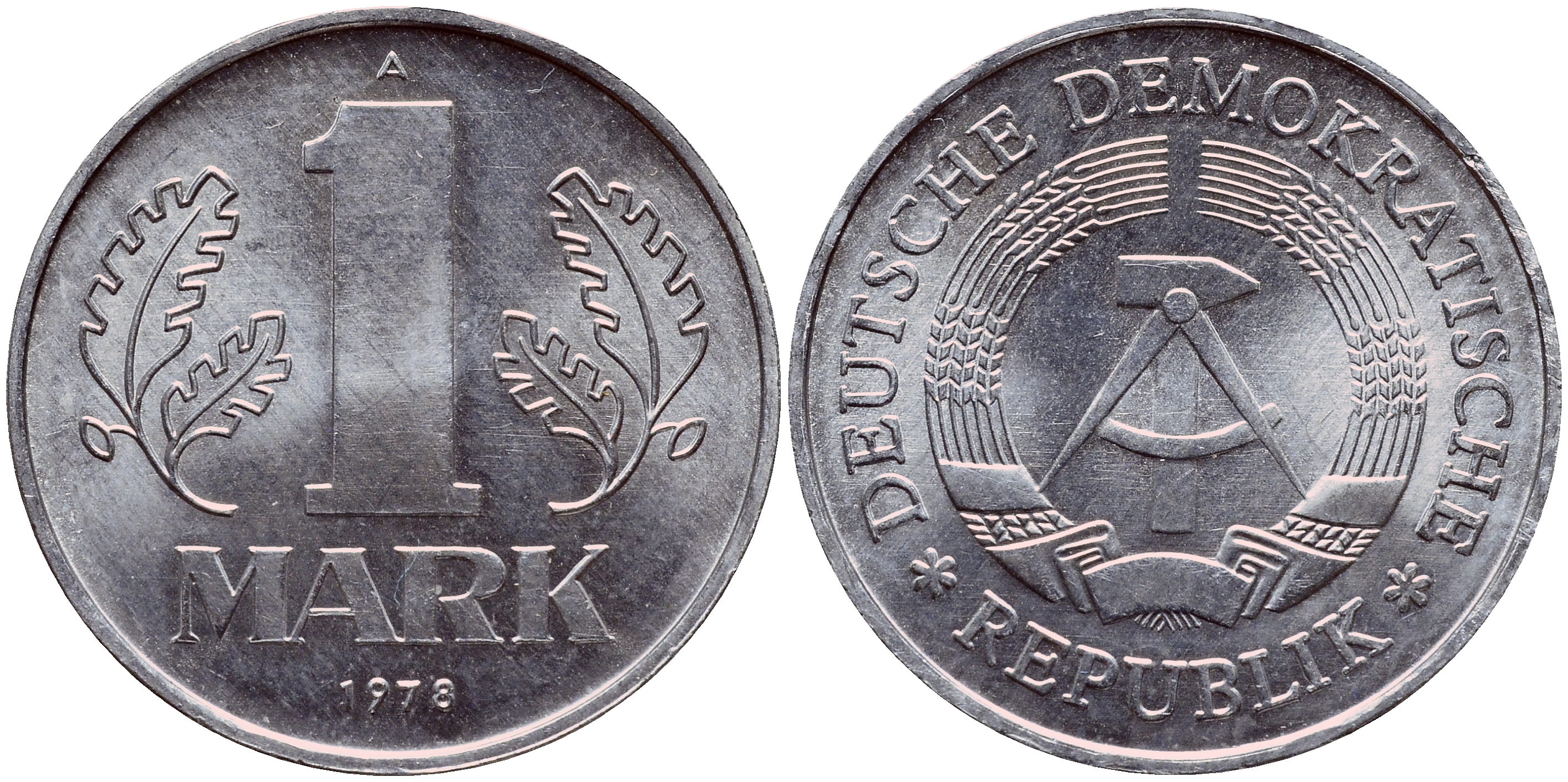 ГДР 1 МАРКА 1978 А KM 35.2 алюминий UNC 1523-221