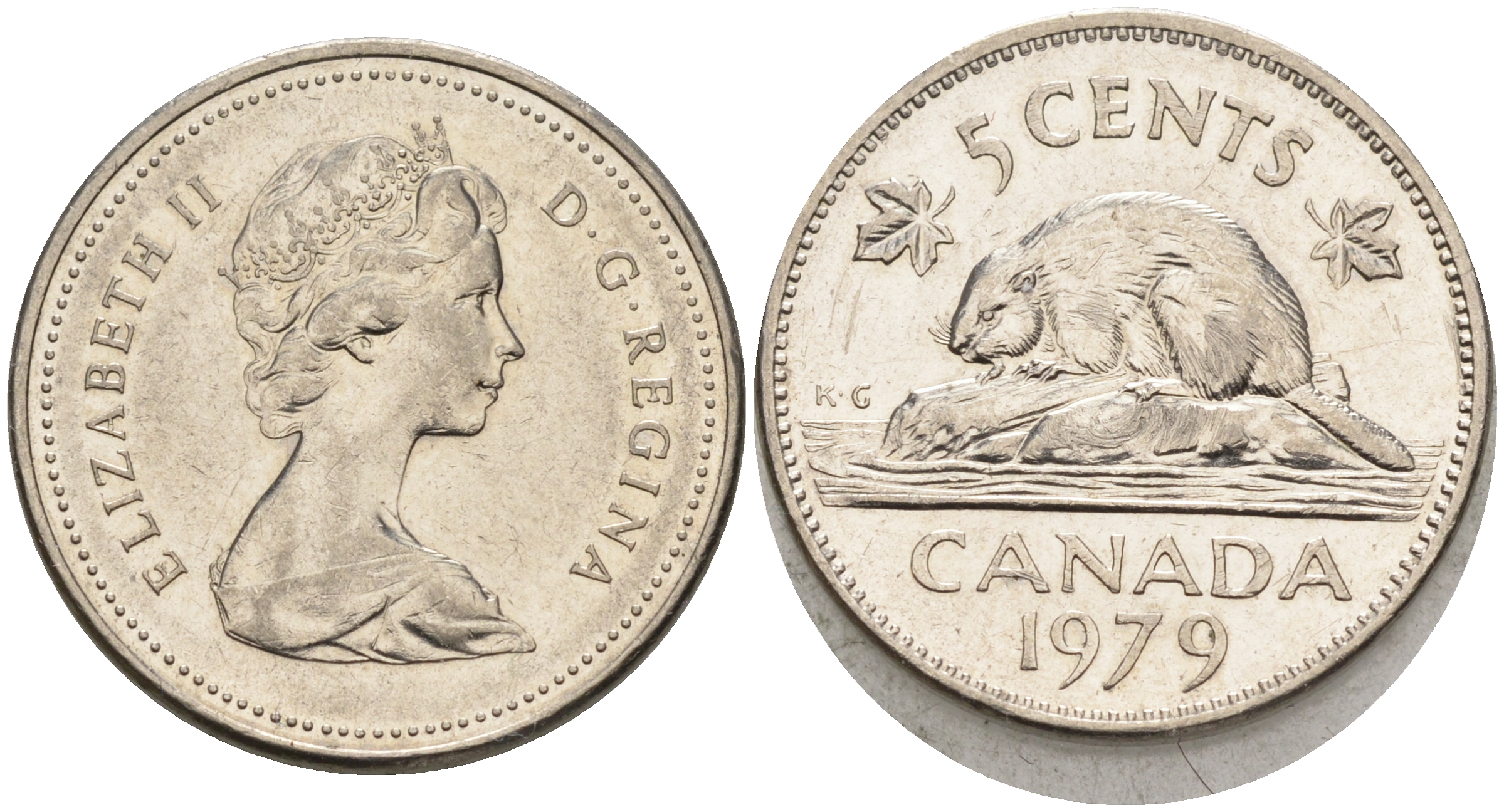 Канада 5 центов 1979 Елизавета II, бобер KM 60.2 никель    4148-1233