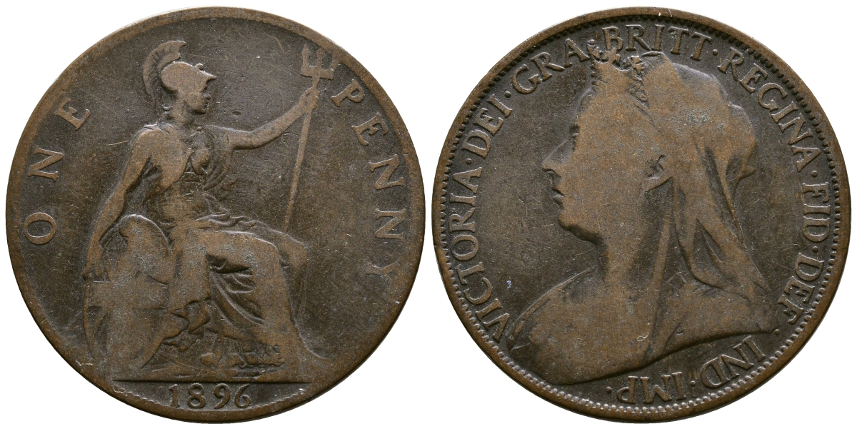 Великобритания 1 пенни 1896 Виктория (1837-1901) KM 790, Spink 3961 бронза 4680-443