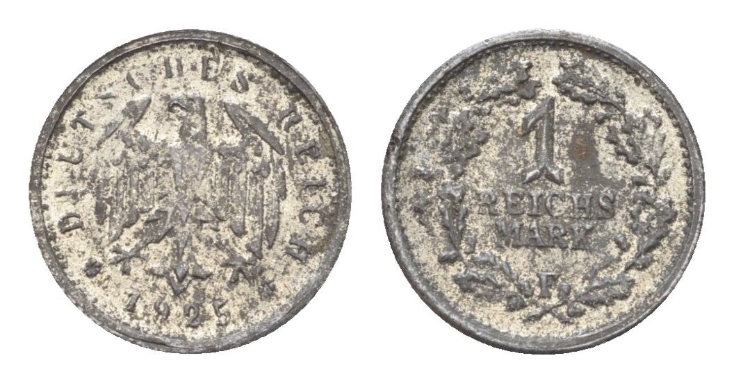 Германия игровой жетон в 1 рейхсмарку 1925 диаметр 12 мм, вес 0,6 гр железо 4705-415