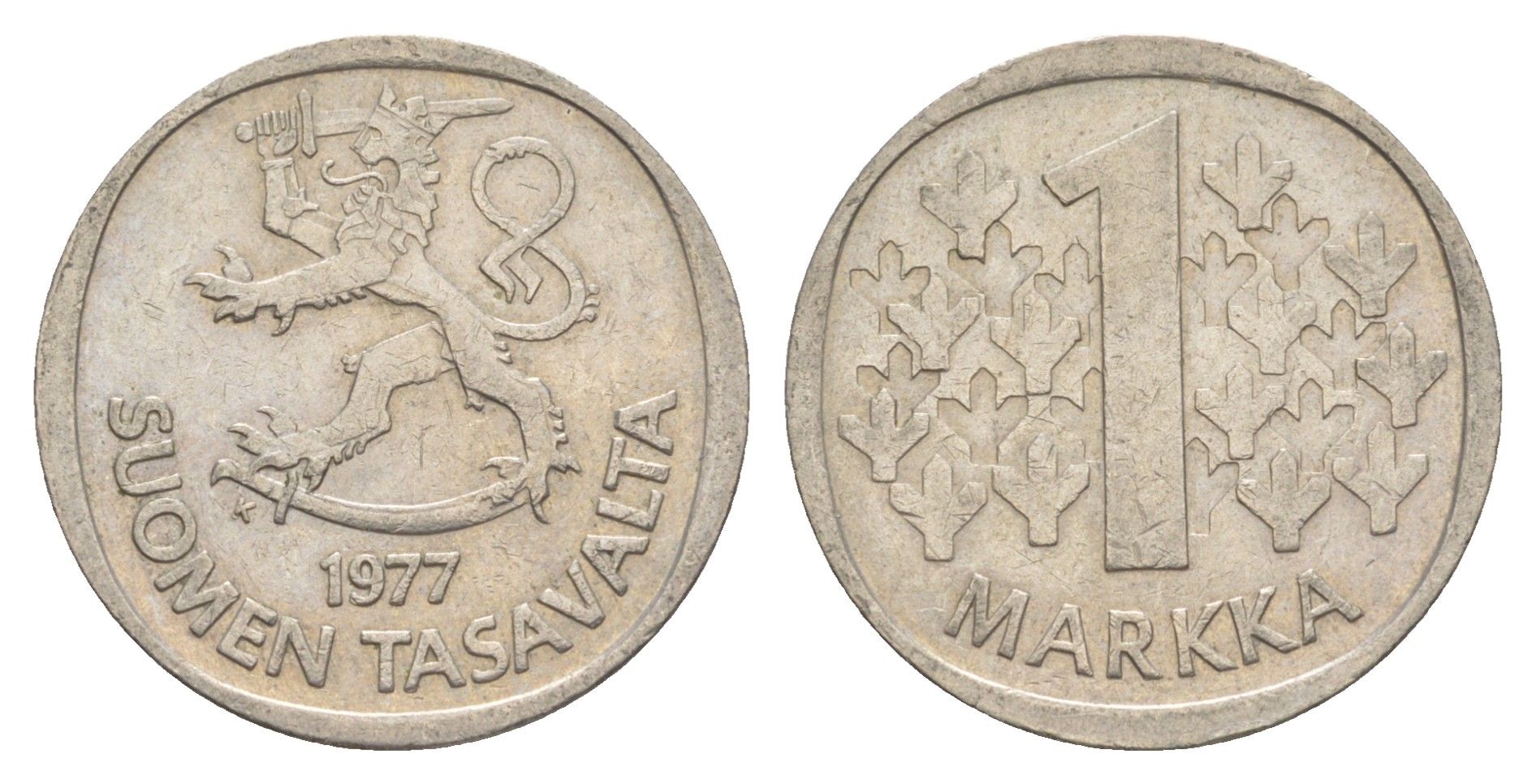 Финляндия 1 марка 1977 KM 49a медно-никель 4525-1143