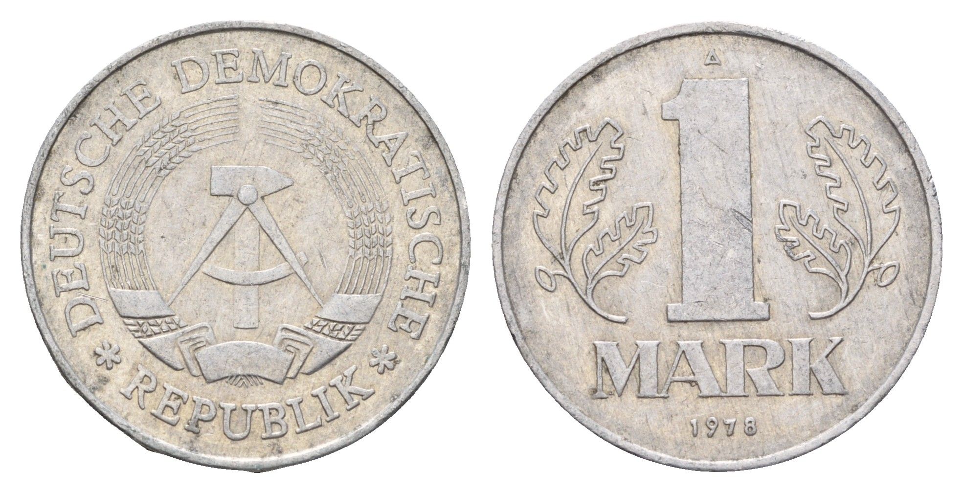 ГДР 1 марка 1978 KM 35.2 алюминий 4675-516