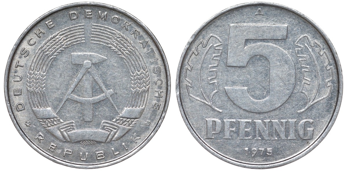 ГДР 5 ПФЕННИГОВ 1978 А алюминий 62-344