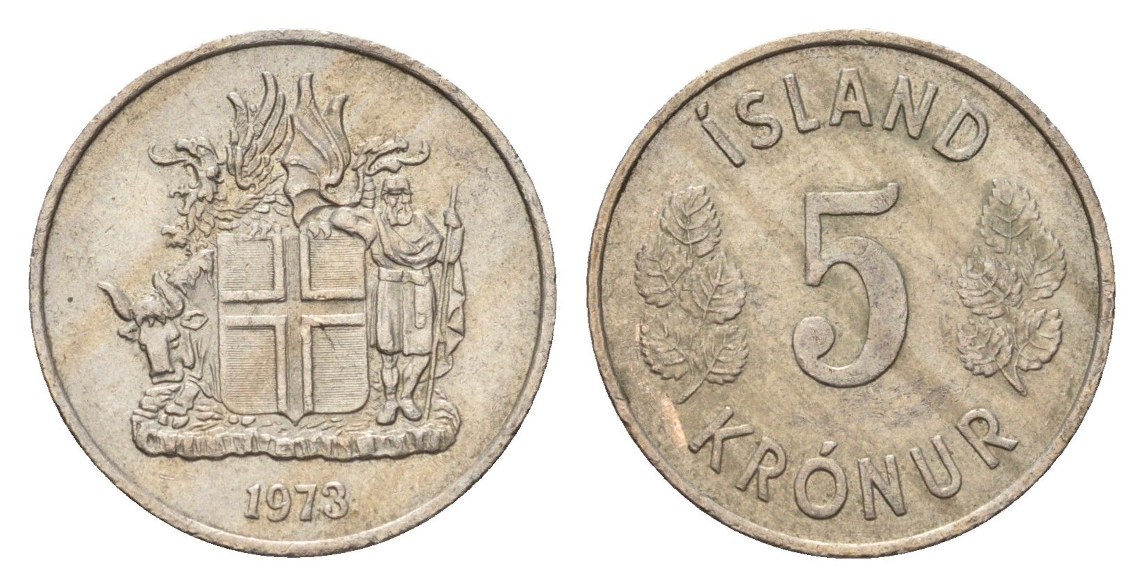Исландия 5 крон 1973 KM 18 медно-никель 4687-866