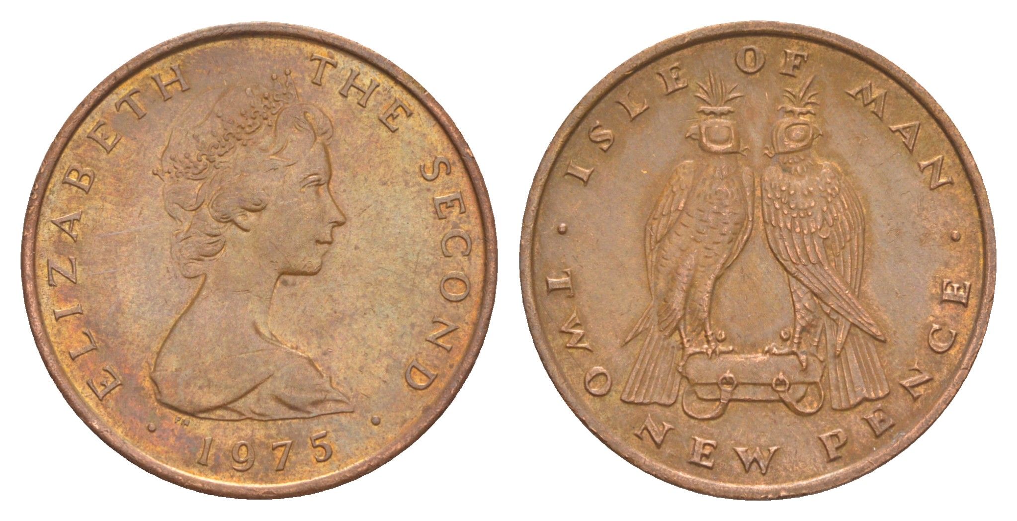 Остров Мэн 2 пенса 1975 Елизавета II (1952-2022) KM 21 бронза 4648-154