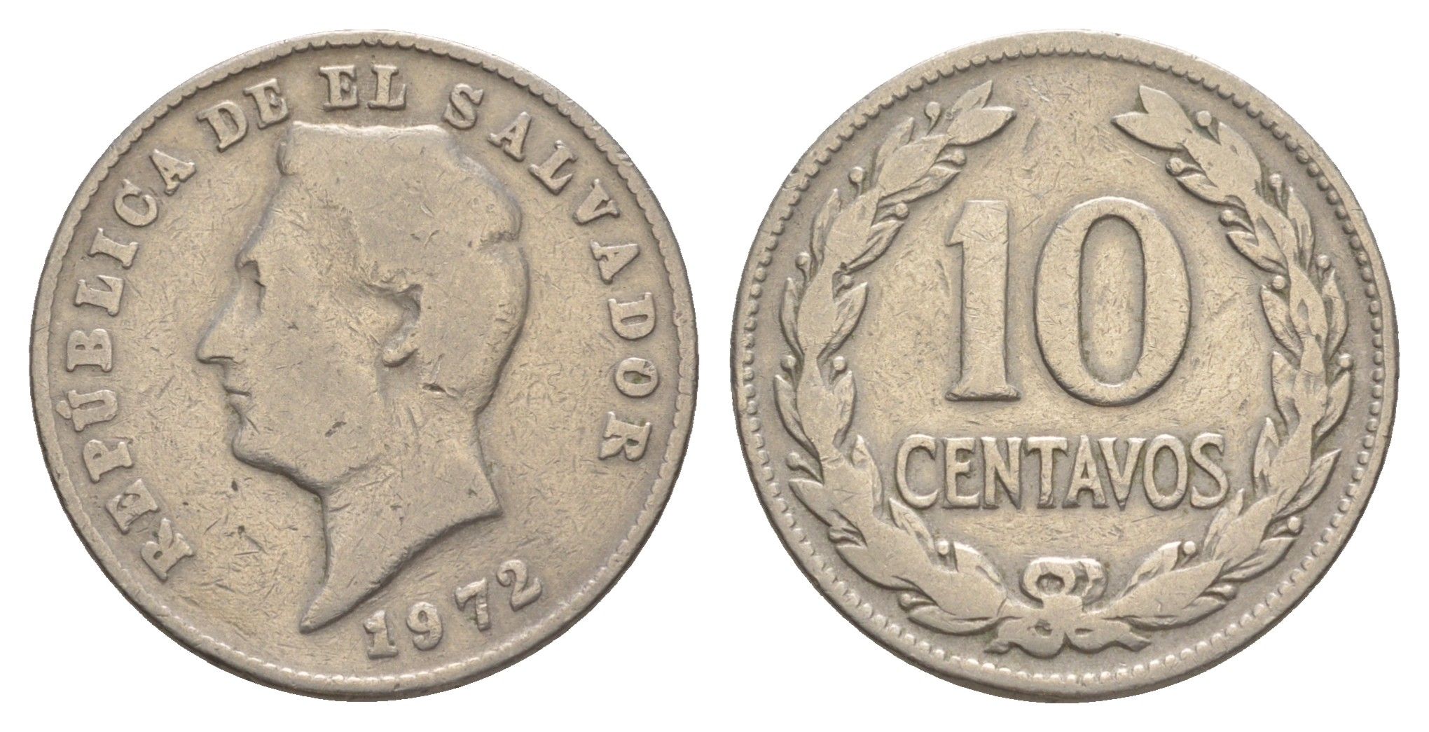 Сальвадор 10 сентаво 1972 KM 130 медно-никель 4642-751