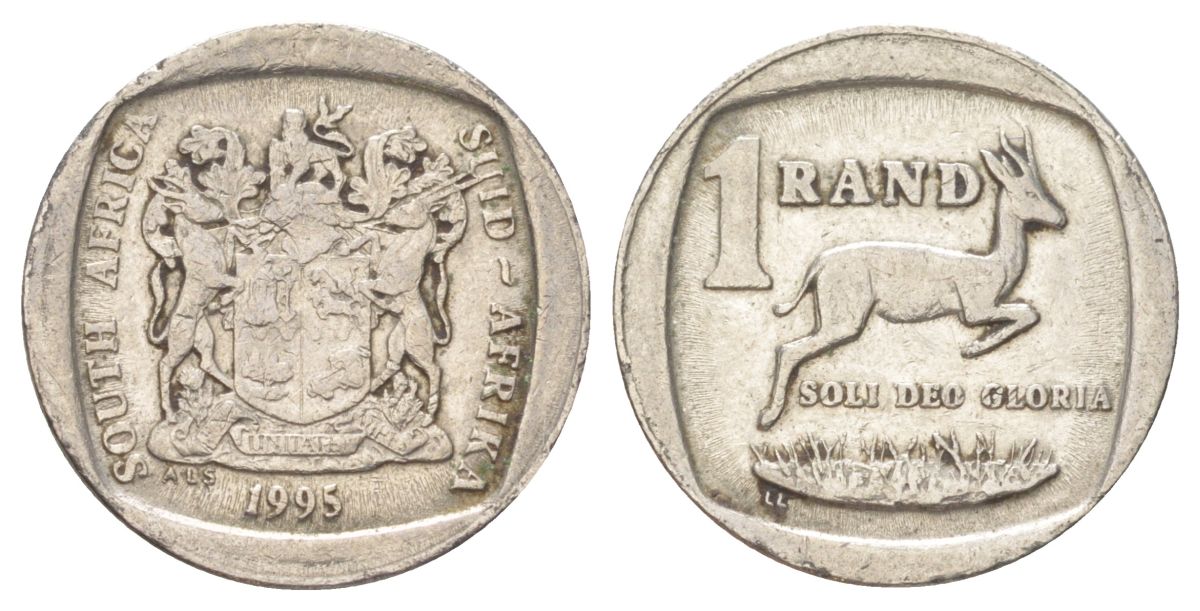 ЮАР 1 ранд 1995 KM 138 медь плакированная никелем 4627-323