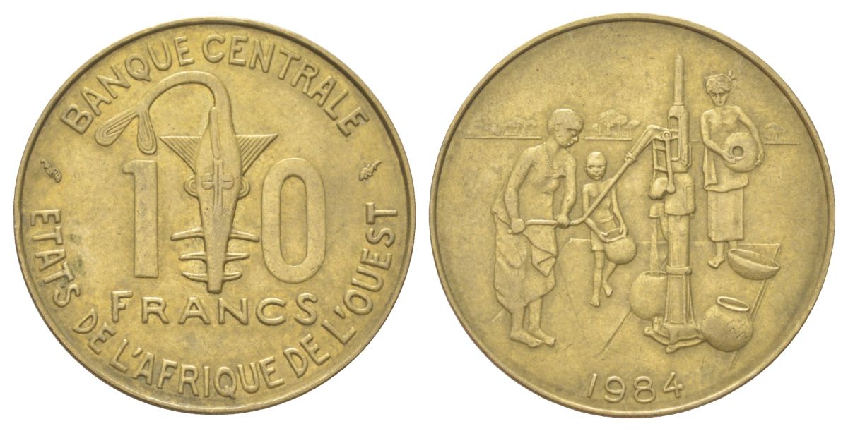 Западная Африка (BCEAO) 10 франков 1984 KM 10 медь алюминий никель 4610-446