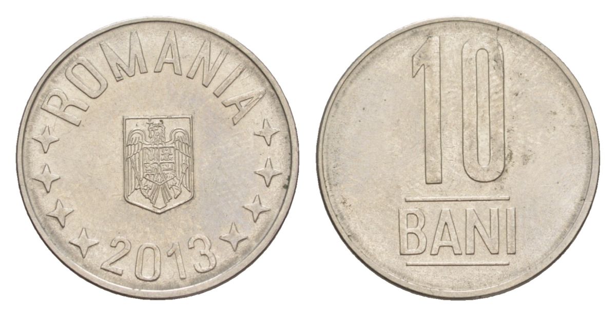 Румыния 10 бань (бани) 2013 KM 191 сталь плакированная никелем UNC 4632-1019