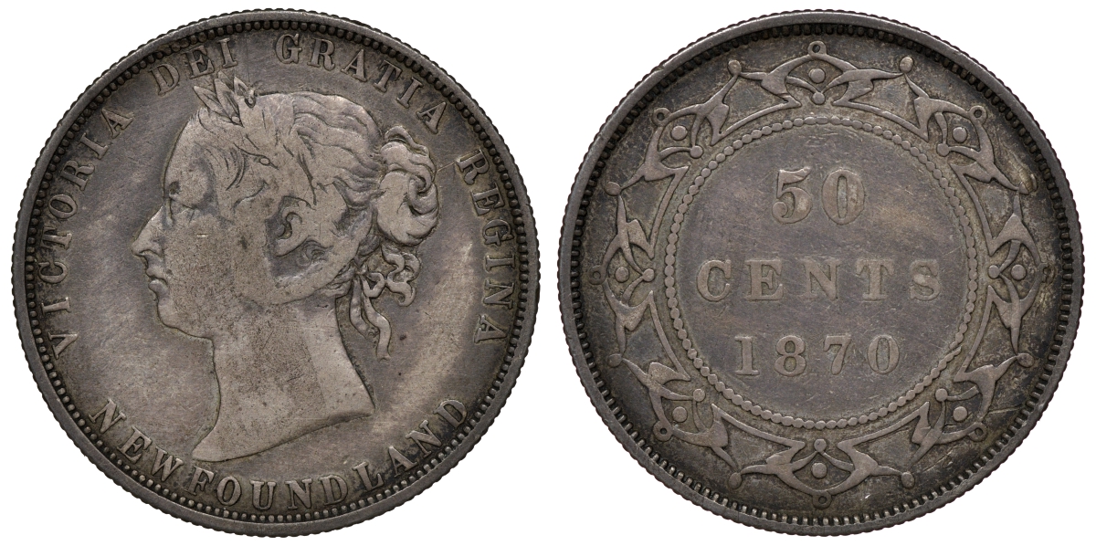 Ньюфаундленд 50 центов 1870 Виктория (1837-1901) KM 6 серебро 4044-1421