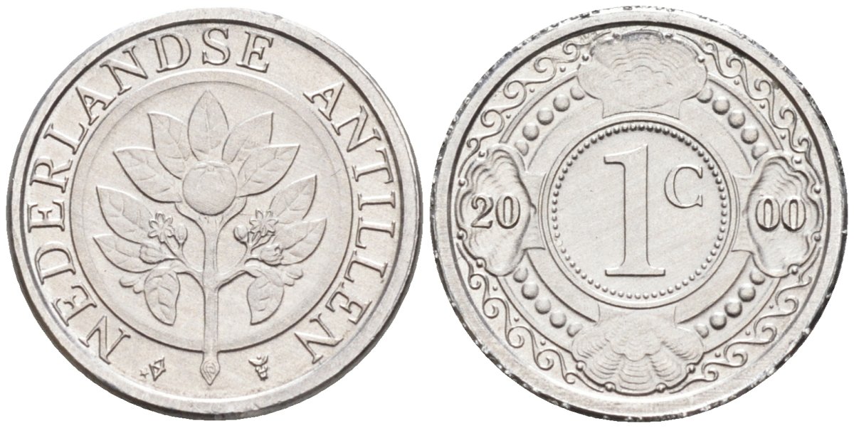 Нидерландские Антилы 1 цент 2000 Беатрикс (1980-2013) KM 32 алюминий 4179-817