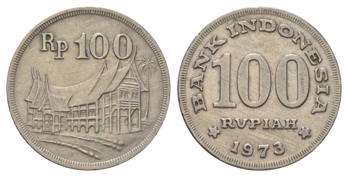 Индонезия 100 рупий 1973 KM 36 медно-никель 4624-1015