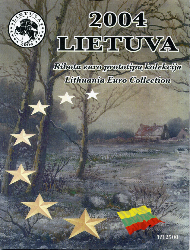 Литва набор из 8 монет 2004 европробники, в оригинальном картонном буклете, тираж 12500 экз. 5-6-3-43