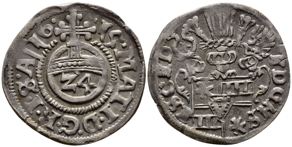 Шаумбург-Пиннеберг 1/24 талера 1615 KM 64 серебро 560-826