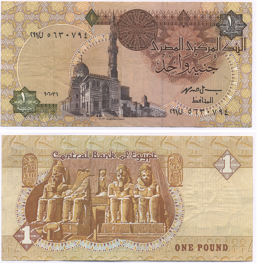 ЕГИПЕТ 1 ФУНТ 1993-2001 ПОДПИСЬ 19 Pick 50e бумага VF 7203-44-2