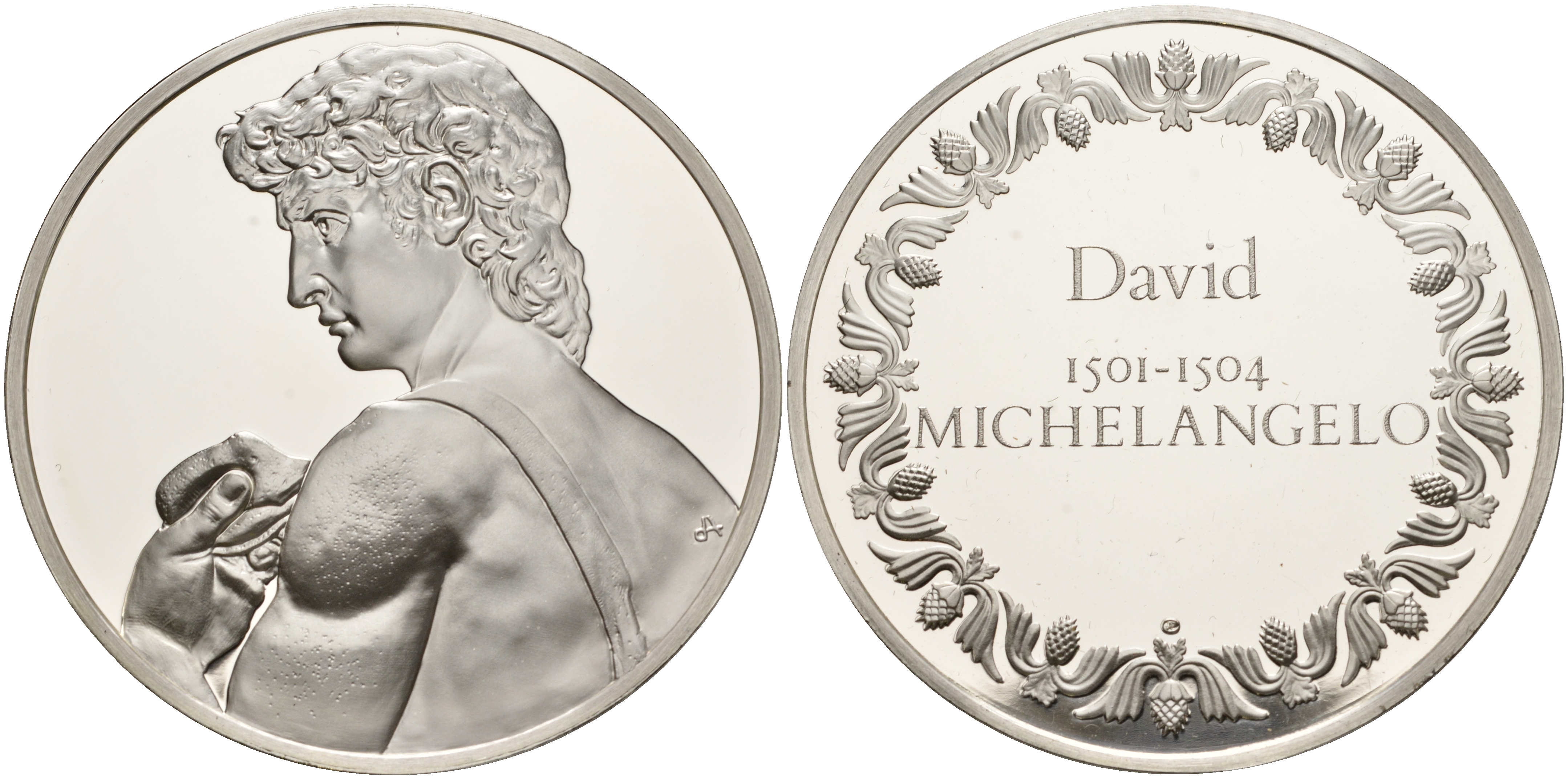 Нидерланды медаль ND Давид 51,8 грамм серебро PROOF 00-00