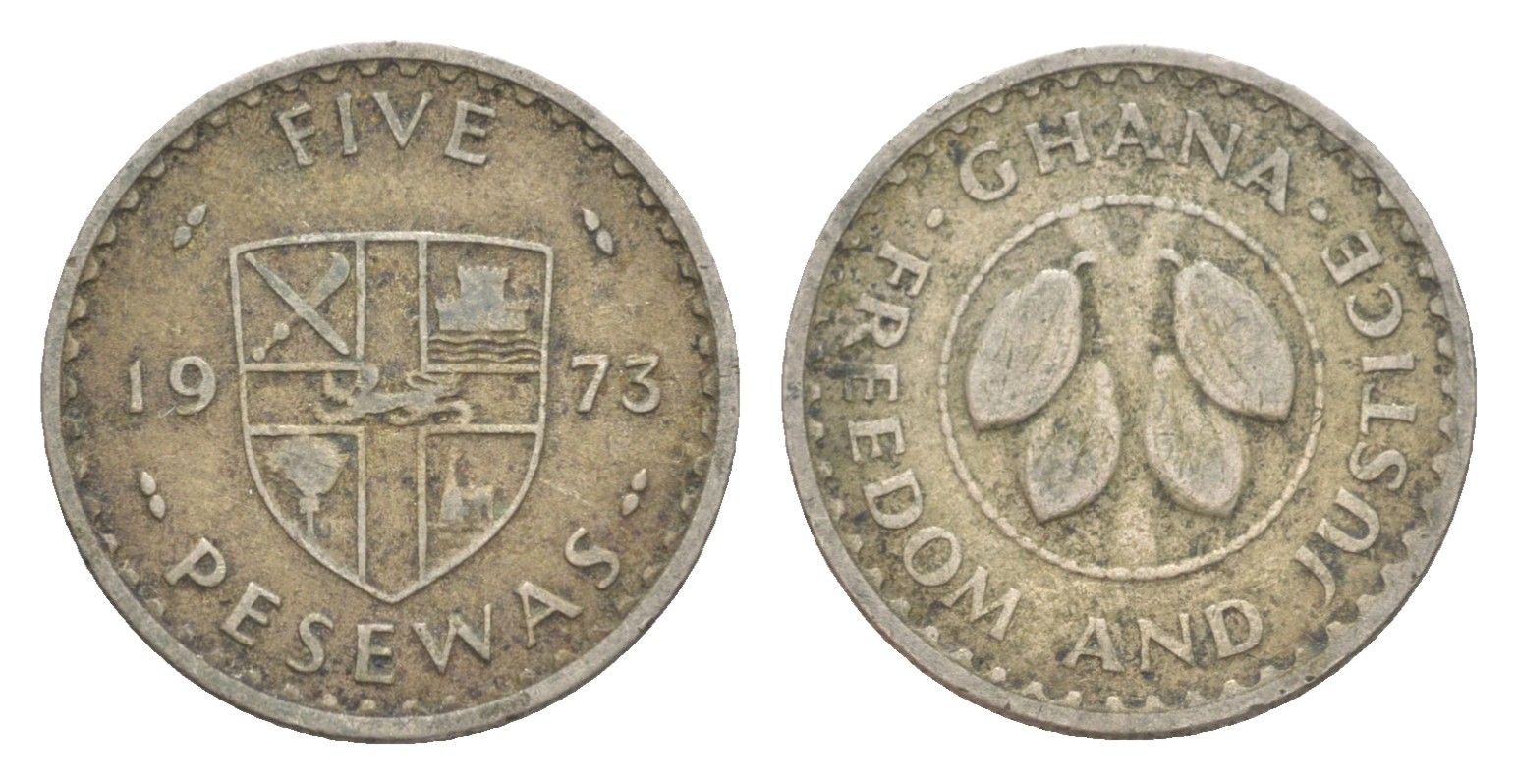 Гана 5 песев 1973 KM 15 медно-никель 4651-854