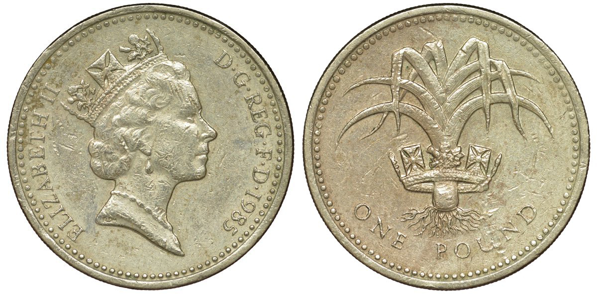 Великобритания 1 фунт 1985 Елизавета II (1952-2022) KM 941, Spink 4331 никель латунь 51-2743