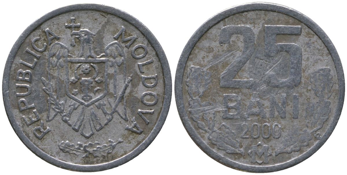 Молдавия 25 бани 2000 KM 3 алюминий 4549-938