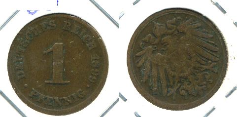 ГЕРМАНИЯ 1 ПФЕННИГ 1899 D KM 10 , J. 10 медь 701-144