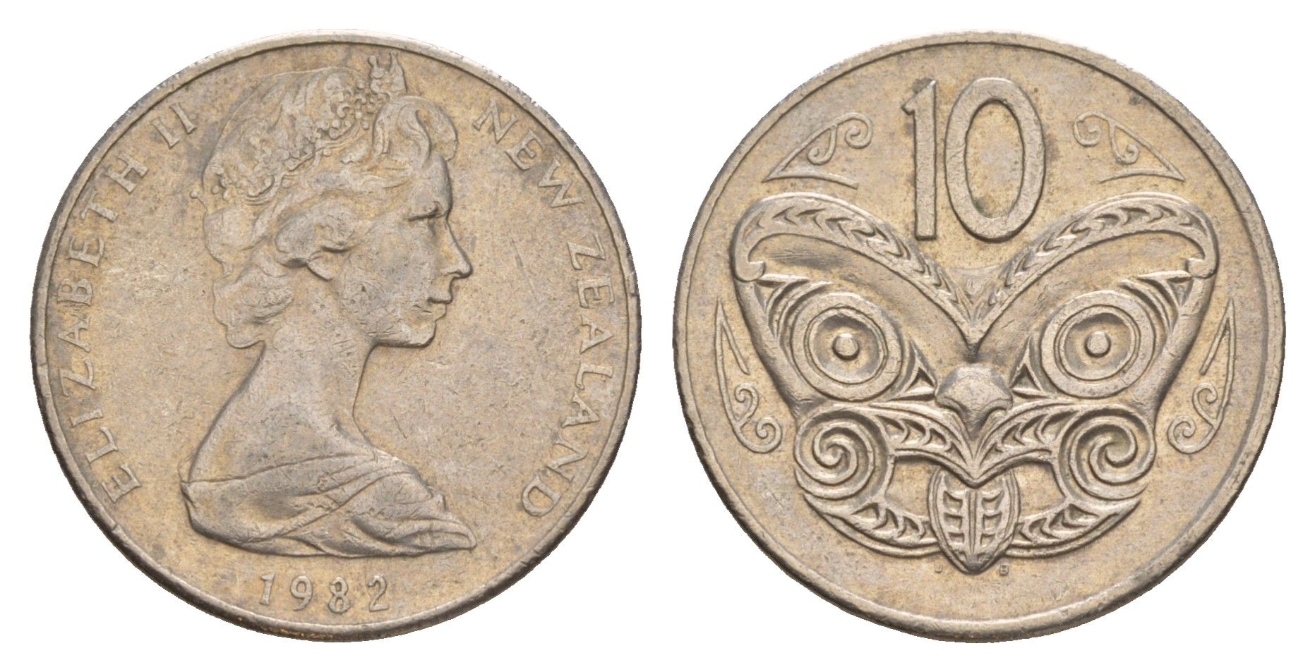 Новая Зеландия 10 центов 1982 KM 41.1 медно-никель 4179-1226