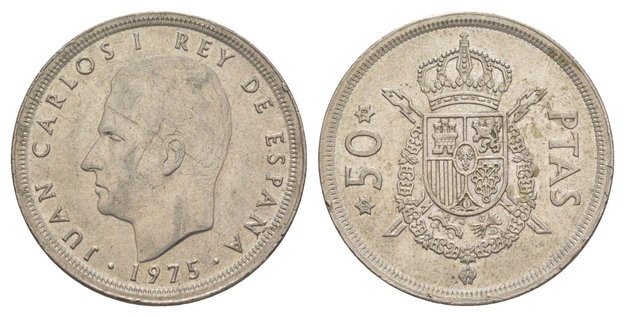 Испания 50 песет 1975 (78) M, Хуан Карлос I (1975-2014) KM 809 медно-никель 4645-816