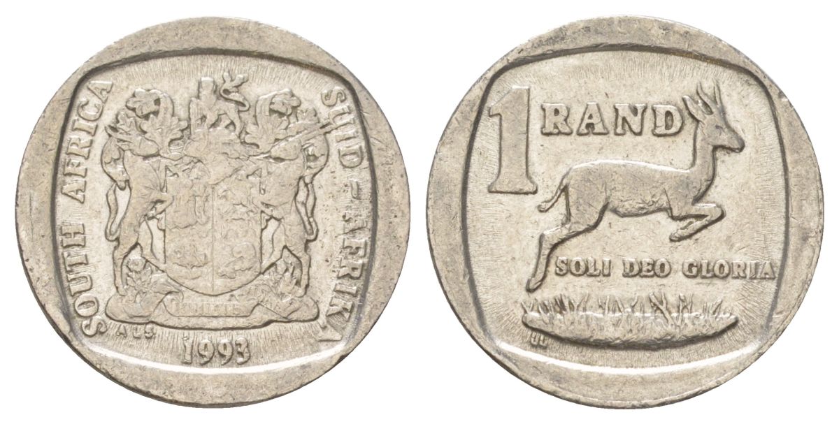ЮАР 1 ранд 1993 KM 138 медь плакированная никелем 4627-255