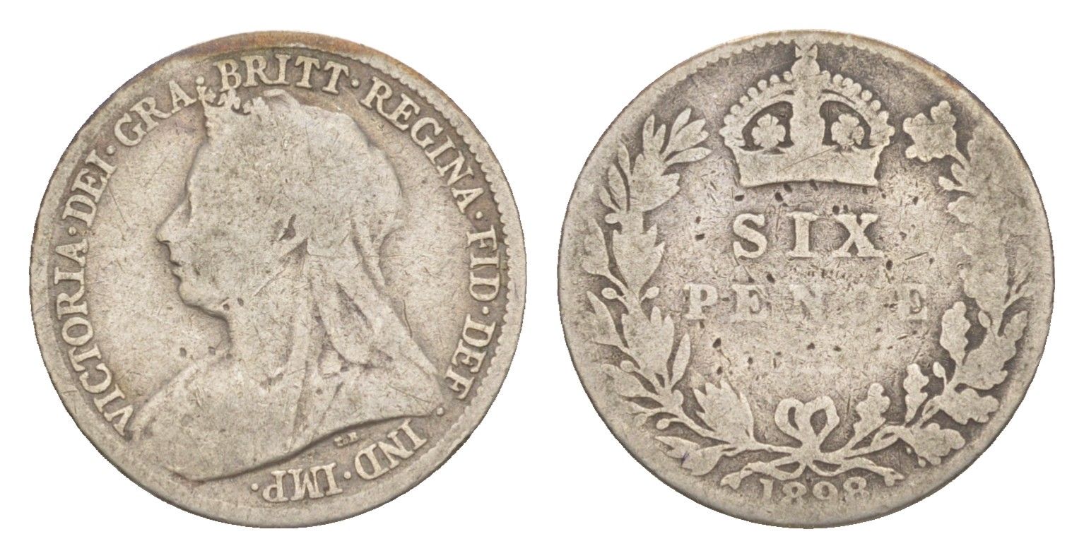Великобритания 6 пенсов 1898 Виктория (1837-1901) KM 779, Spink 3941 серебро 4643-818