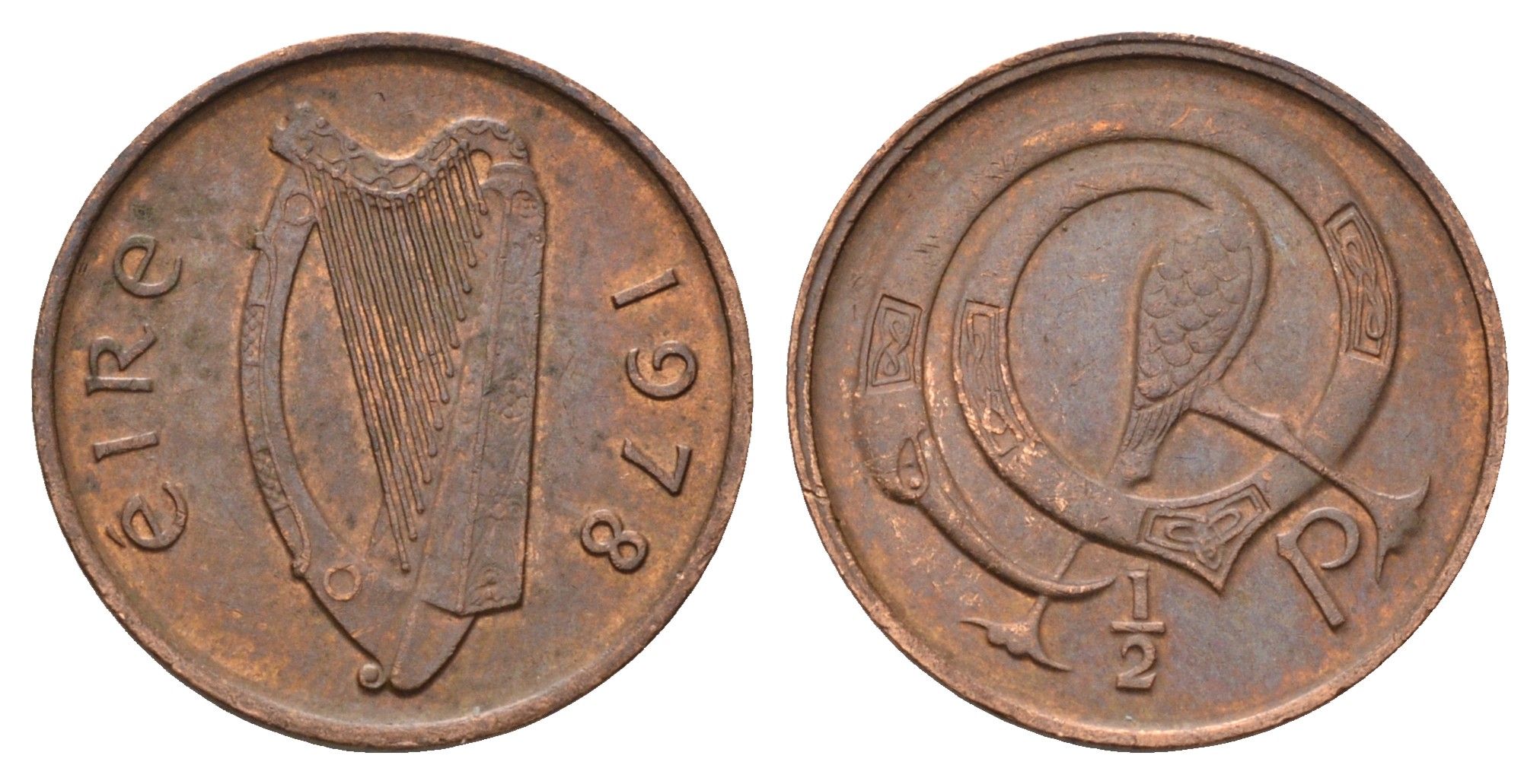 Ирландия 1/2 пенни 1978 птичка KM 19 бронза 4682-528