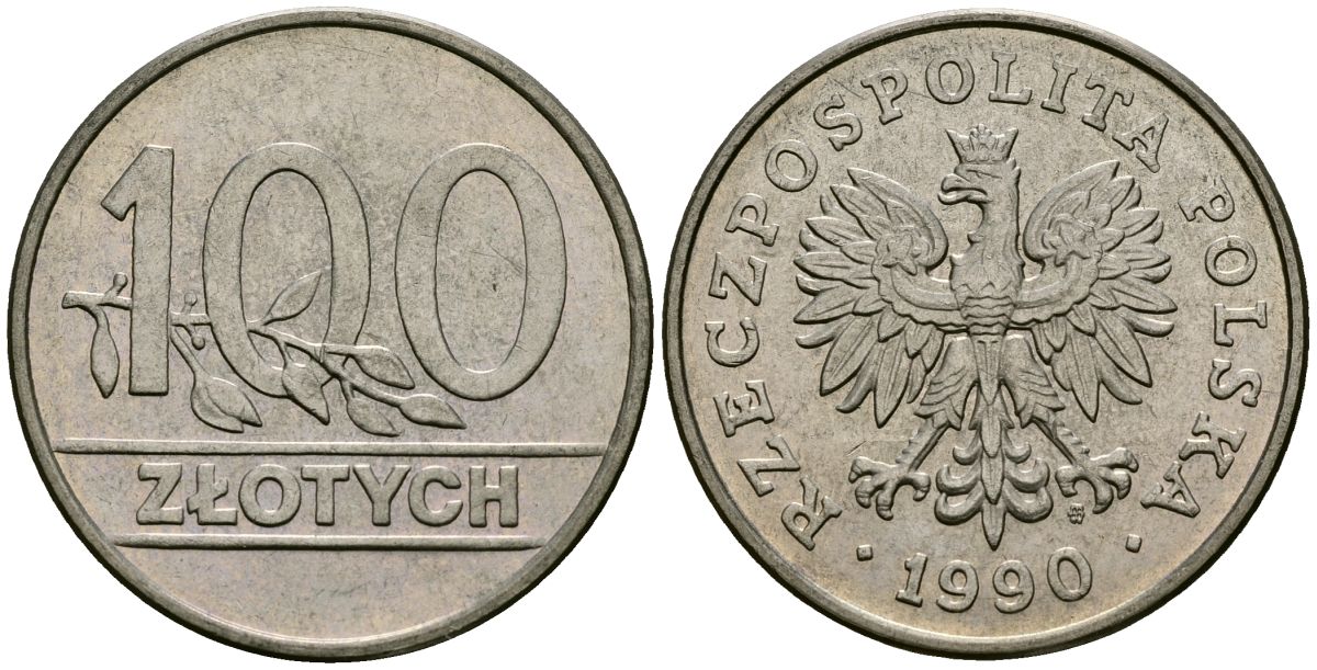 Польша 100 злотых 1990 Y 214 медно-никель 4168-922