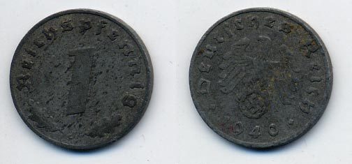 ГЕРМАНИЯ 1 РЕЙХСПФЕННИГ 1940 J J.369 цинк 35-314