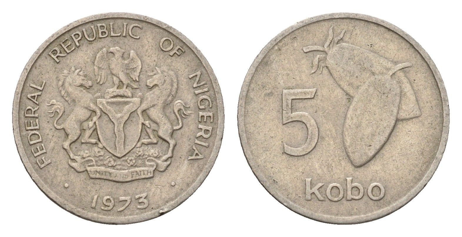 Нигерия 5 кобо 1973 KM 9.1 медно-никель 206-339