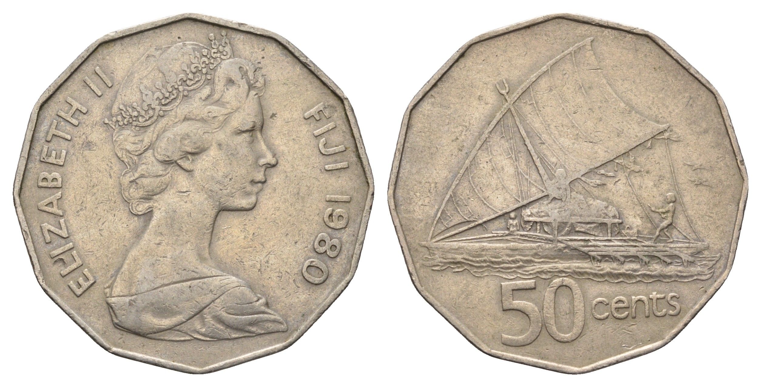 Фиджи 50 центов 1980 KM 36 медно-никель 4545-1241