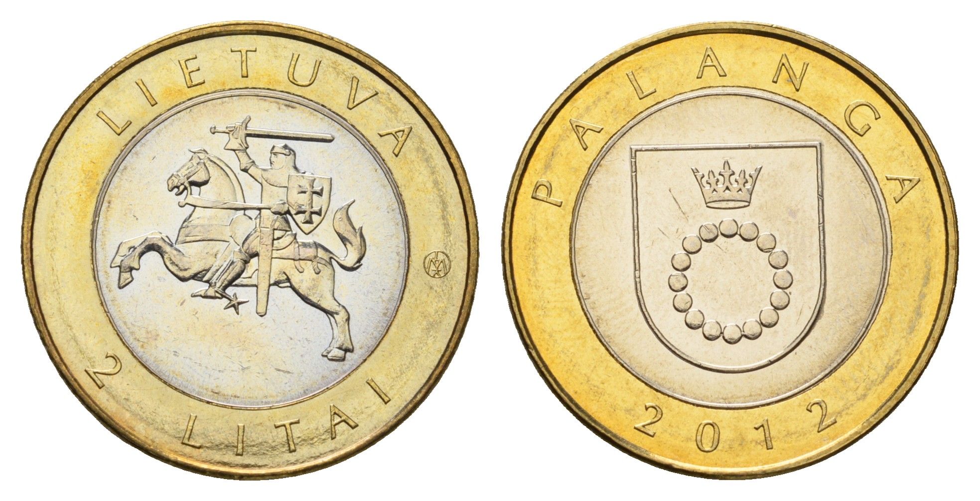 Литва 2 лита 2012 Курорты Литвы - Паланга KM 186.1 биметалл UNC 4695-454