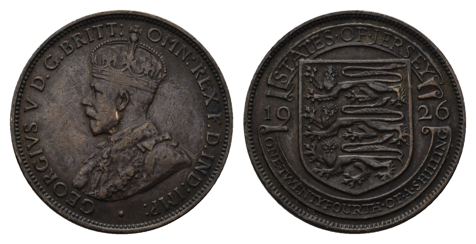 Джерси 1/24 шиллинга 1926 Георг V (1910-1936) KM 13 бронза 4122-1114