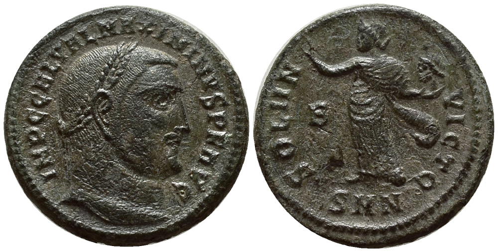 Римская Империя нуммий 312 Максимин Дайя SOLI INVICTO НИКОМЕДИЯ about Extremely fine RIC 73b бронза 270-121