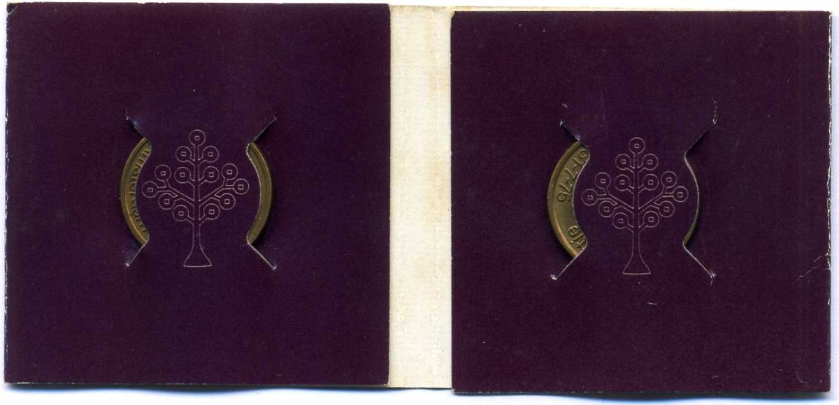 Европа жетон + жетон 1975 два жетона в оригинальном буклете, 700 лет Амстердаму UNC 7-1-36