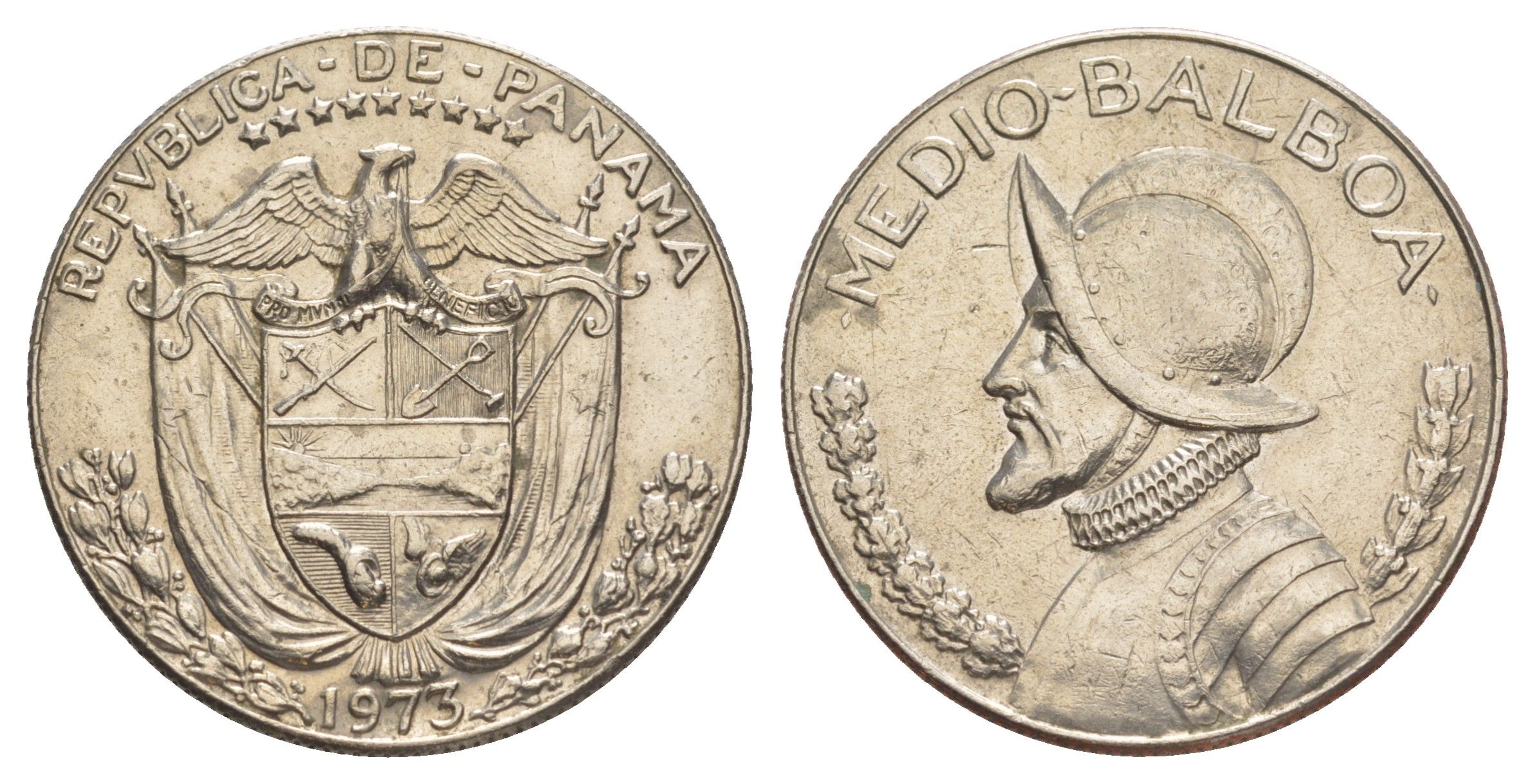 Панама 1/2 бальбоа (50 сентесимо) 1973 KM 12b медь плакированная медно-никелем 4634-1036