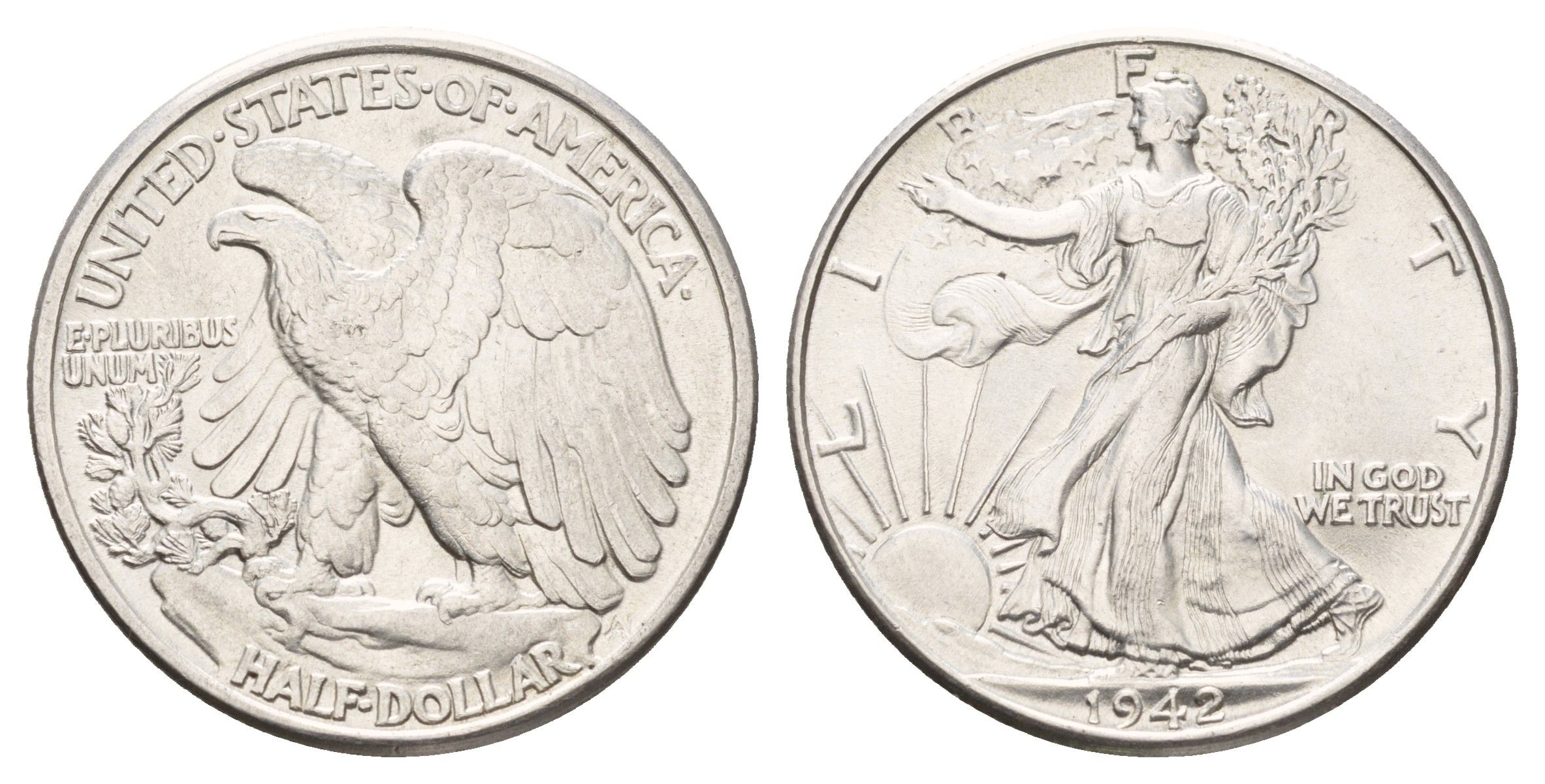 США 1/2 доллара (50 центов) 1942 KM 142 серебро 4044-1014