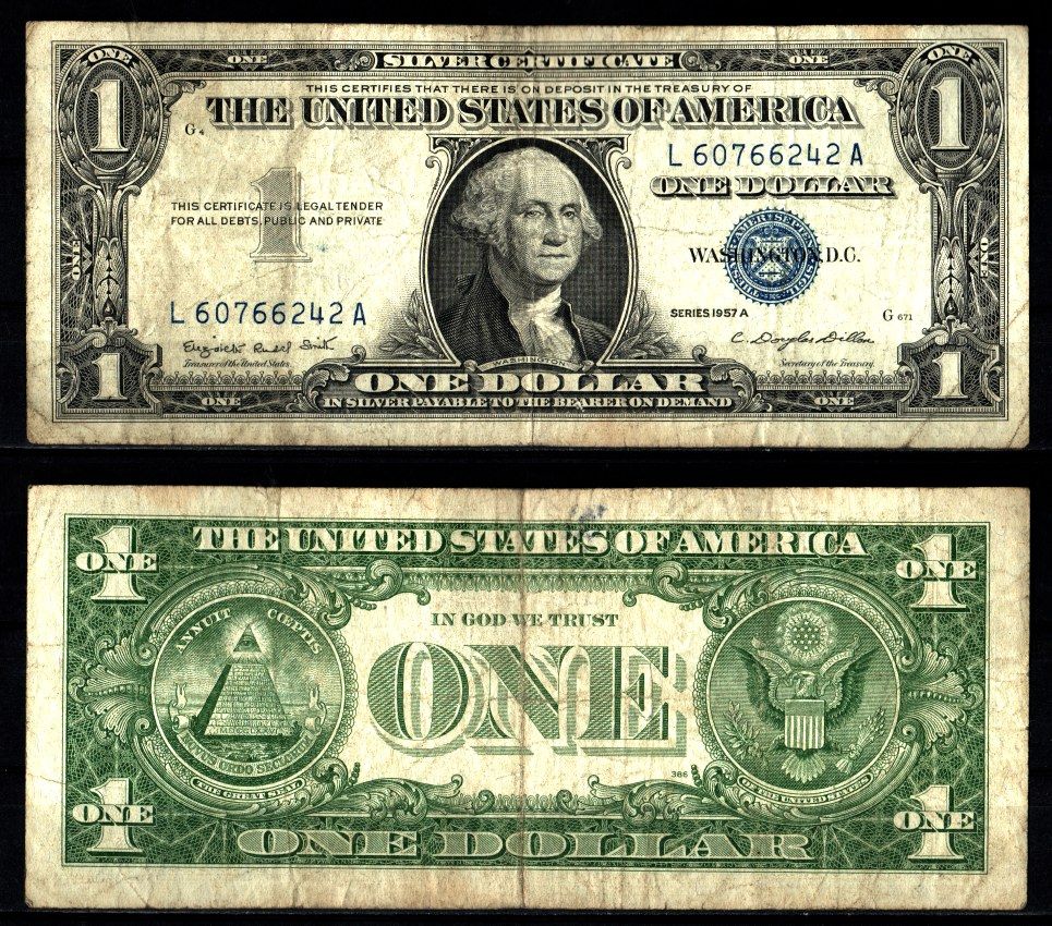 США 1 доллар 1957 Джордж Вашингтон Pick 419 a бумага 2119-7-2-2