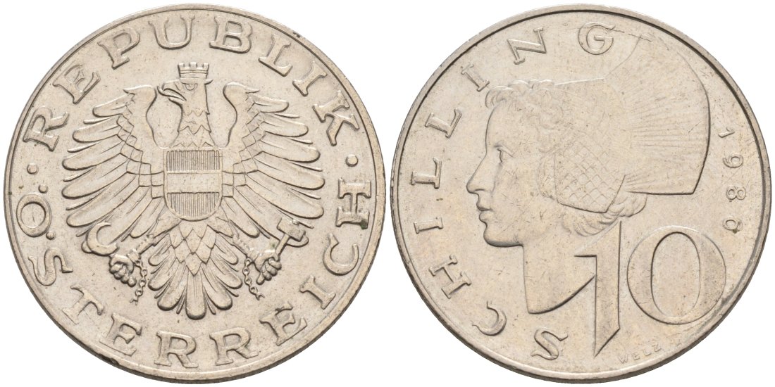 АВСТРИЯ 10 ШИЛЛИНГОВ 1980 КМ 2918 медно-никель 4572-642