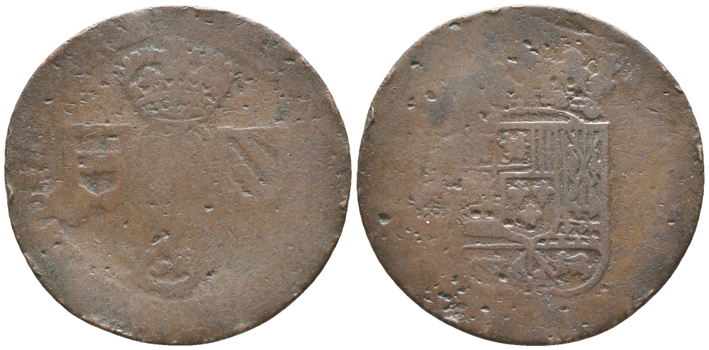 ИСПАНСКИЕ НИДЕРЛАНДЫ, НАМУР 1 ЛИАРД 1710 ФИЛИПП V ИСПАНСКИЙ (1700-1711) медь 34-631