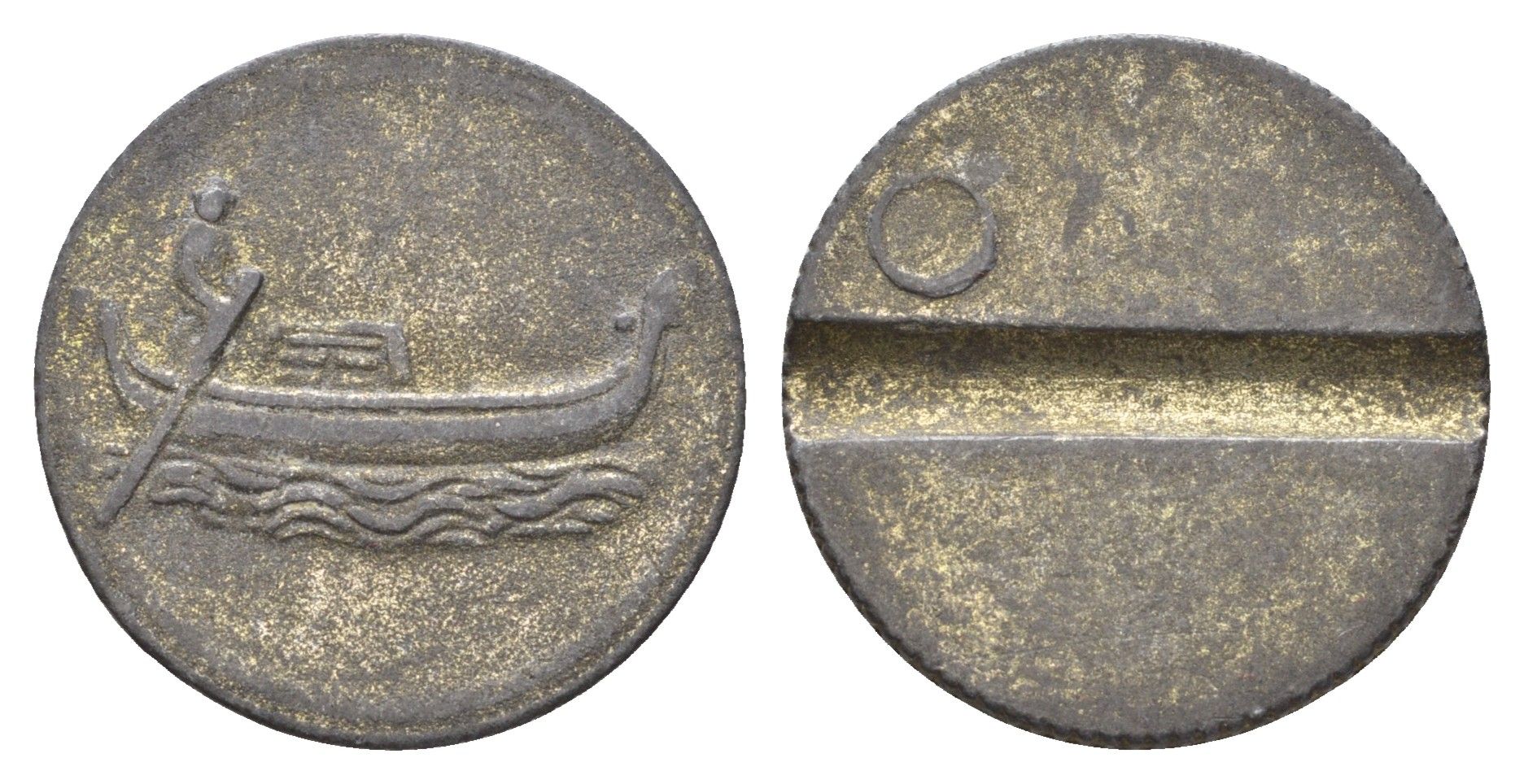 Италия жетон на одну поездку на лодке в парке развлчений диаметр 24 мм, вес 4 гр никель латунь 4670-525